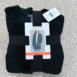 chenille Matty M Dark green Knit Cardigan XXL